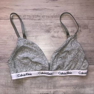 NWOT Calvin Klein Triangle Grey Cup Bralette